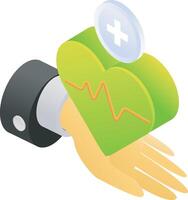Health heart rate of isometric style vector