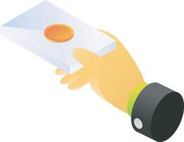 Hand giving envelope vector