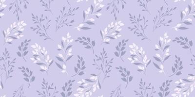 pastel sin costura modelo con suavemente resumen minúsculo sucursales, pequeño flores brotes pequeño siluetas floral tallos impresión. mano dibujo. sencillo ornamento para textil, tela, superficie diseño vector