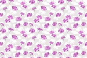 Pastel seamless pattern with abstract shapes purple floral. Creative simple ditsy flowers printing on a light background. hand drawing sketch. Template for designs, fabric, textile vector