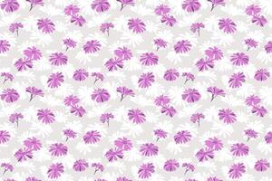 Pastel seamless pattern with abstract shapes purple floral. Creative simple ditsy flowers printing on a light background. hand drawing sketch. Template for designs, fabric, textile vector