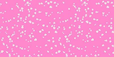 Abstract shapes flowers, small polka dots, scattered randomly dots, spots, drops seamless pattern. hand drawing sketch. Painted minimalist tiny ditsy floral printing on a pink background. vector