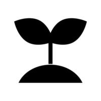 Bud silhouette icon. Sprout and soil silhouette icon. vector