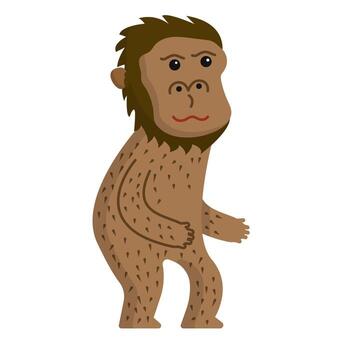 Flat design Australopithecus icon. vector