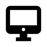 Desktop PC silhouette icon. vector