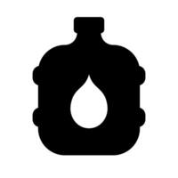 Water dispenser bottle silhouette icon. vector