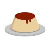 Pudding on plate icon. vector