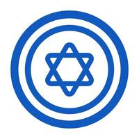 Round Israeli flag symbol. Magic circle icon. vector