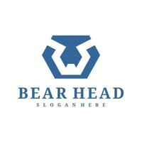 Bear logo template, Creative Bear head logo design concepts vector