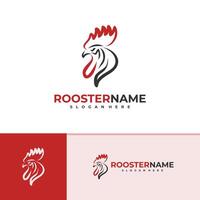 Rooster logo template, Creative Rooster head logo design concepts vector