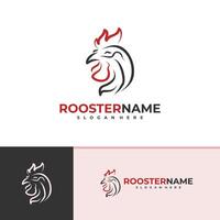 Rooster logo template, Creative Rooster head logo design concepts vector