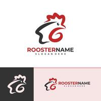 Rooster logo template, Creative Rooster head logo design concepts vector