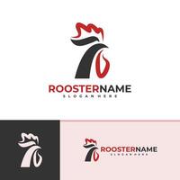 Rooster logo template, Creative Rooster head logo design concepts vector
