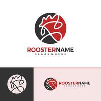 Rooster logo template, Creative Rooster head logo design concepts vector