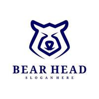 Bear logo template, Creative Bear head logo design concepts vector