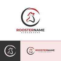 Rooster logo template, Creative Rooster head logo design concepts vector