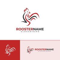 Rooster logo template, Creative Rooster head logo design concepts vector