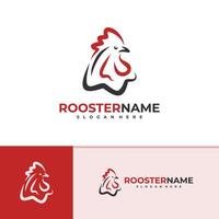 Rooster logo template, Creative Rooster head logo design concepts vector