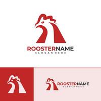 Rooster logo template, Creative Rooster head logo design concepts vector