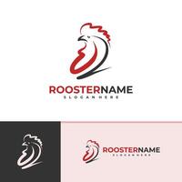 Rooster logo template, Creative Rooster head logo design concepts vector