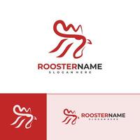 Rooster logo template, Creative Rooster head logo design concepts vector