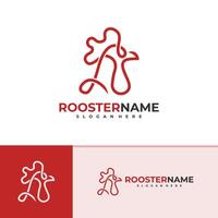 Rooster logo template, Creative Rooster head logo design concepts vector