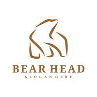 Bear logo template, Creative Bear head logo design concepts vector