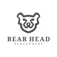 Bear logo template, Creative Bear head logo design concepts vector