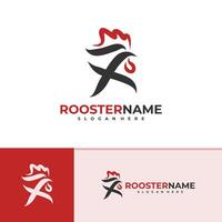 Rooster logo template, Creative Rooster head logo design concepts vector