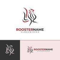 Rooster logo template, Creative Rooster head logo design concepts vector