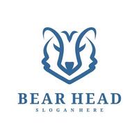 Bear logo template, Creative Bear head logo design concepts vector