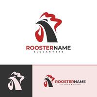 Rooster logo template, Creative Rooster head logo design concepts vector