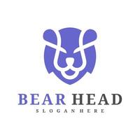 Bear logo template, Creative Bear head logo design concepts vector