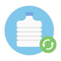 Empty water dispenser bottle replacement icon. vector