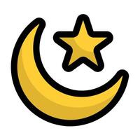 Flat design moon and star icons. vector
