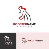 Rooster logo template, Creative Rooster head logo design concepts vector