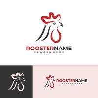 Rooster logo template, Creative Rooster head logo design concepts vector