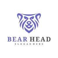 Bear logo template, Creative Bear head logo design concepts vector