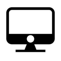 Desktop PC silhouette icon. Computer. vector