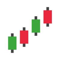 Rising candlestick chart icon. vector