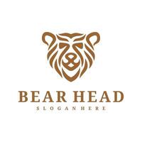 Bear logo template, Creative Bear head logo design concepts vector