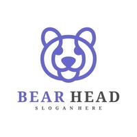 Bear logo template, Creative Bear head logo design concepts vector