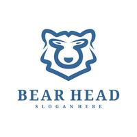 Bear logo template, Creative Bear head logo design concepts vector