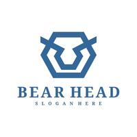 Bear logo template, Creative Bear head logo design concepts vector