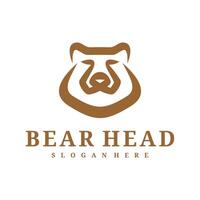 Bear logo template, Creative Bear head logo design concepts vector