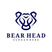 Bear logo template, Creative Bear head logo design concepts vector