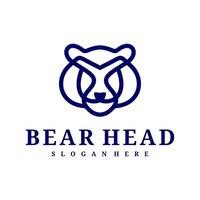 Bear logo template, Creative Bear head logo design concepts vector