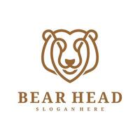 Bear logo template, Creative Bear head logo design concepts vector