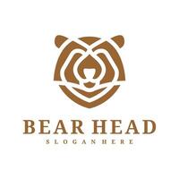 Bear logo template, Creative Bear head logo design concepts vector