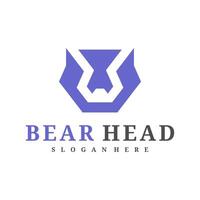 Bear logo template, Creative Bear head logo design concepts vector